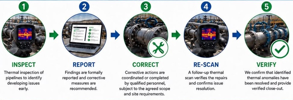 Wetpipe thermal pipe scanning process